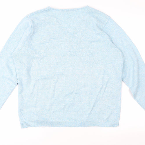 EWM Womens Blue  Knit Pullover Jumper Size L