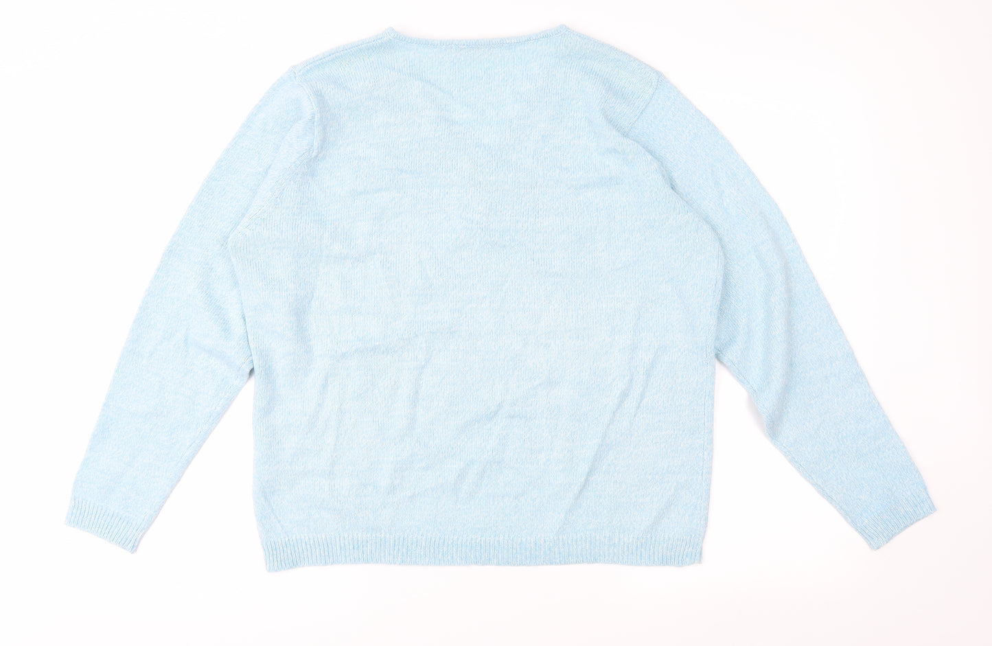 EWM Womens Blue  Knit Pullover Jumper Size L