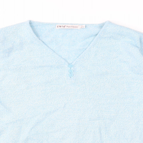 EWM Womens Blue  Knit Pullover Jumper Size L