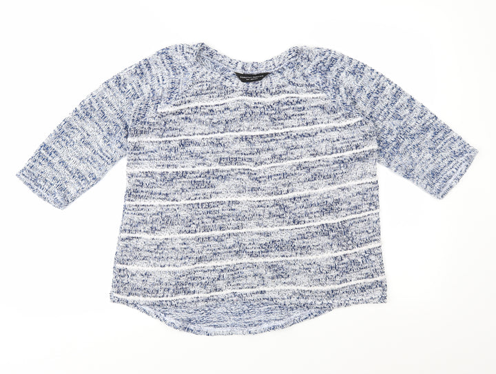 Dorothy Perkins Womens Blue Striped Knit Pullover Jumper Size 8