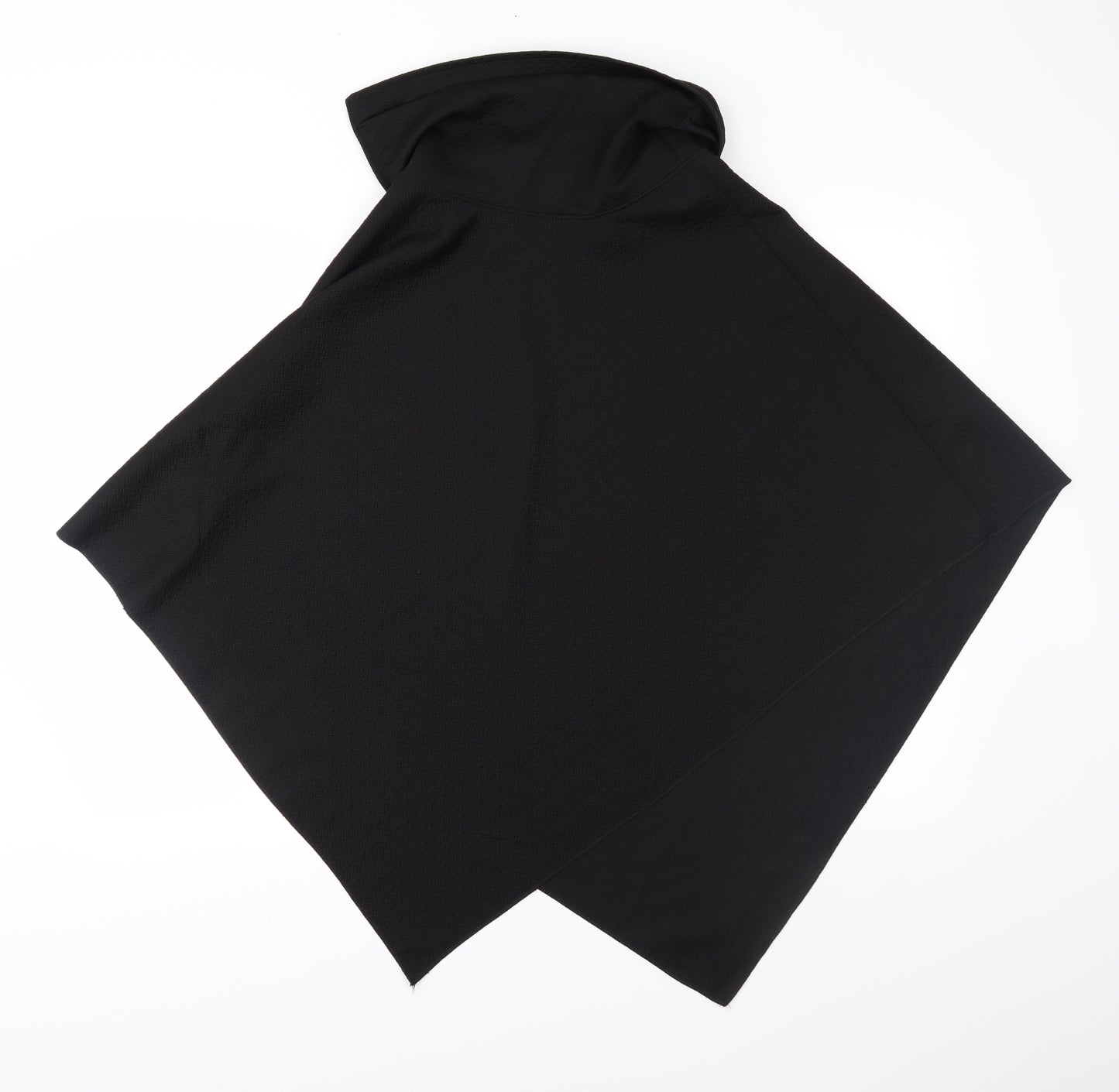 Preworn Womens Black Geometric  Overcoat Poncho One Size