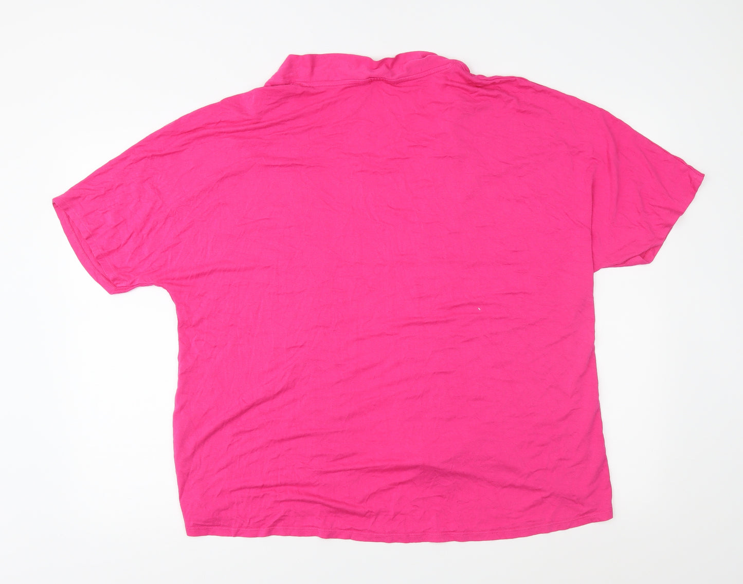 George Womens Pink  Jersey Basic Blouse Size XL