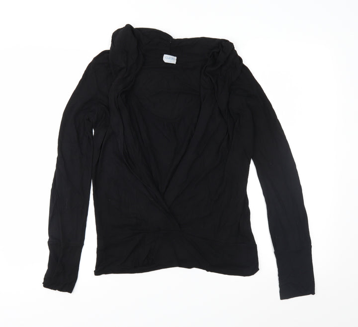 Oasis Womens Black  Jersey Basic Blouse Size 10