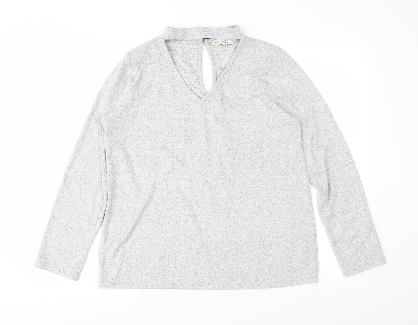 F&F Womens Grey  Knit Pullover Jumper Size 14