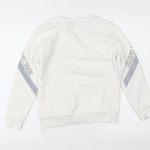 George Girls White   Pullover Sweatshirt Size 9-10 Years