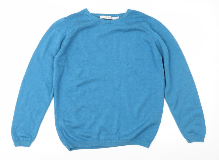 EWM Womens Blue  Knit Pullover Jumper Size S