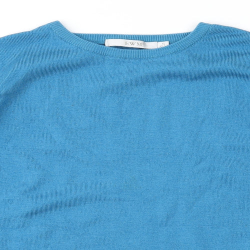 EWM Womens Blue  Knit Pullover Jumper Size S