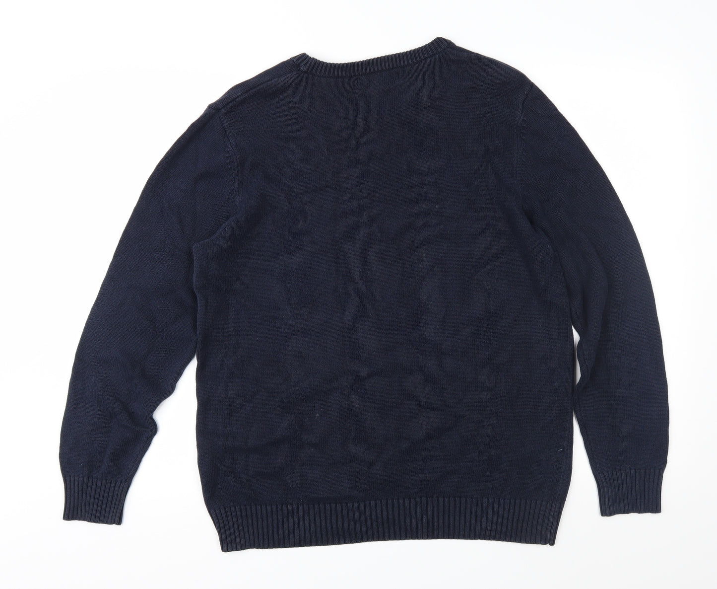 Easy Mens Blue  Knit Pullover Jumper Size M