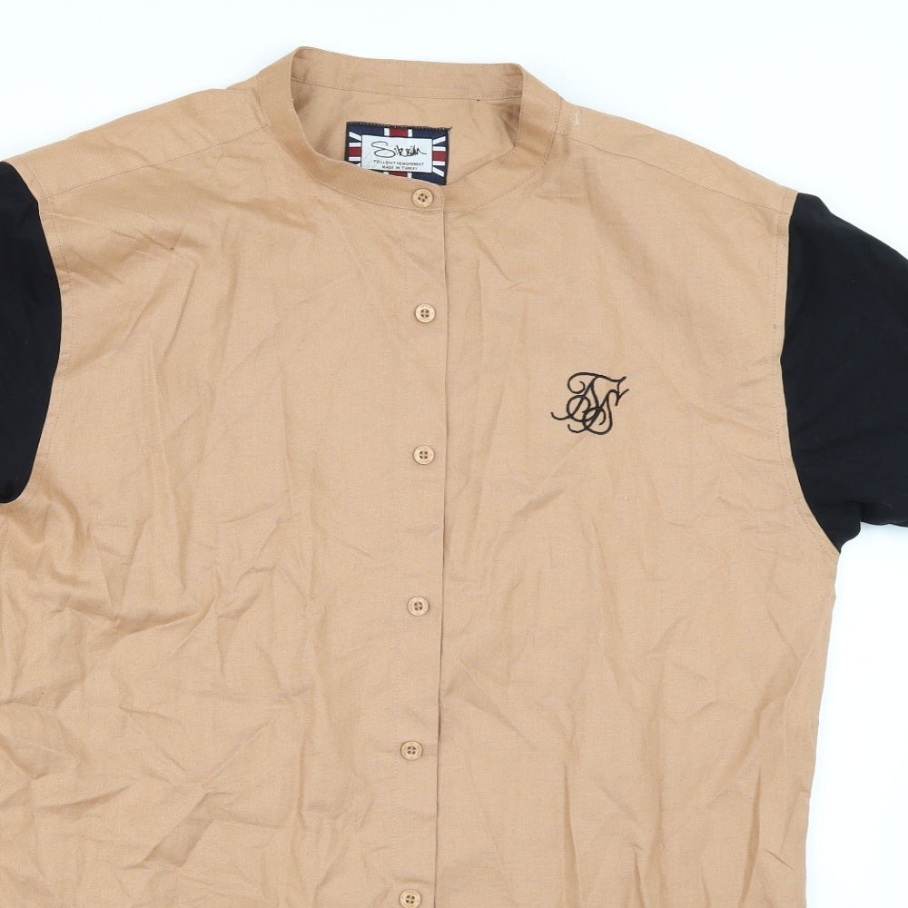 SilkSilk Womens Orange   Tunic Button-Up Size XL