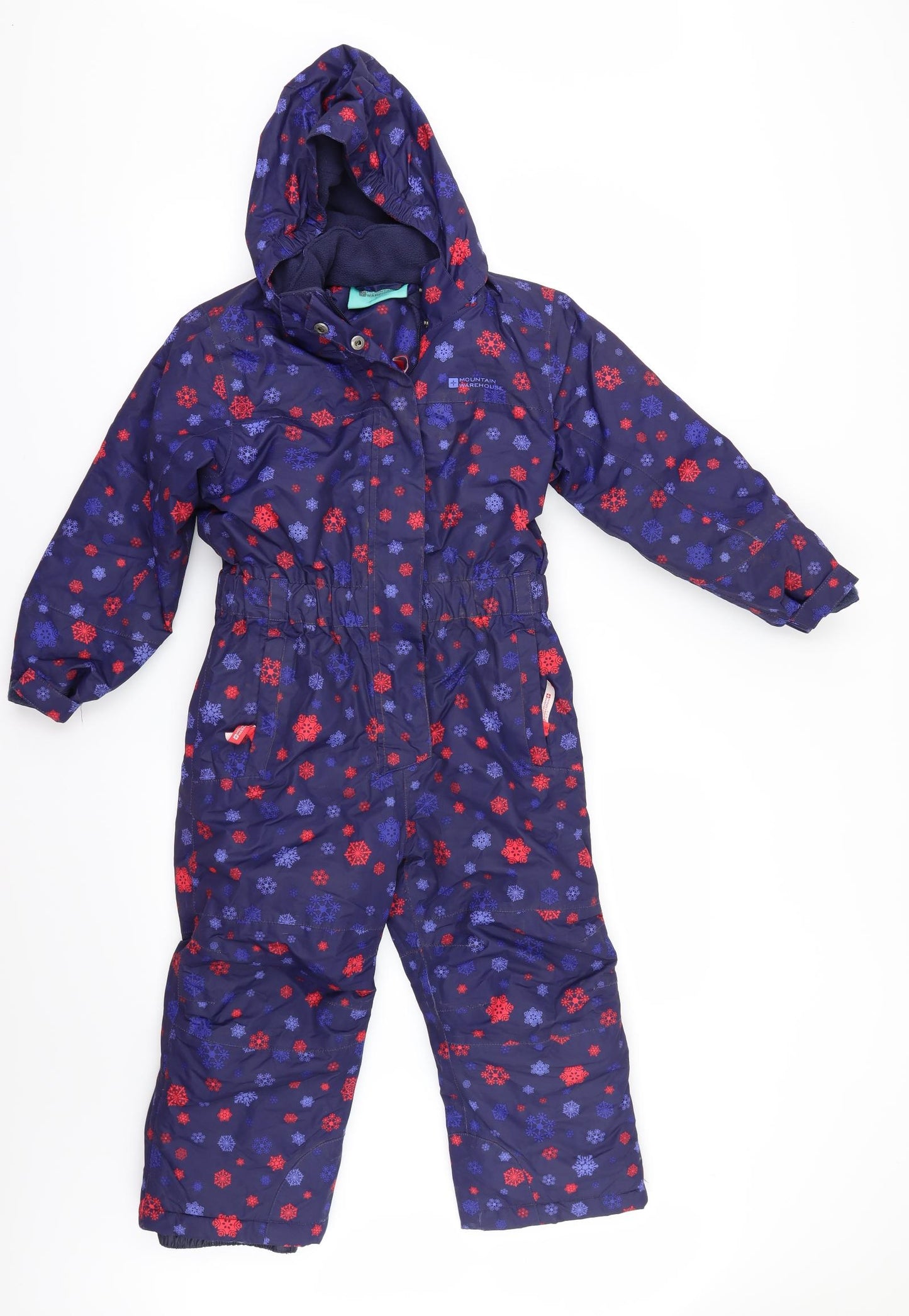 Mountain Warehouse Girls Blue Geometric  Jacket Snowsuit Size 5-6 Years