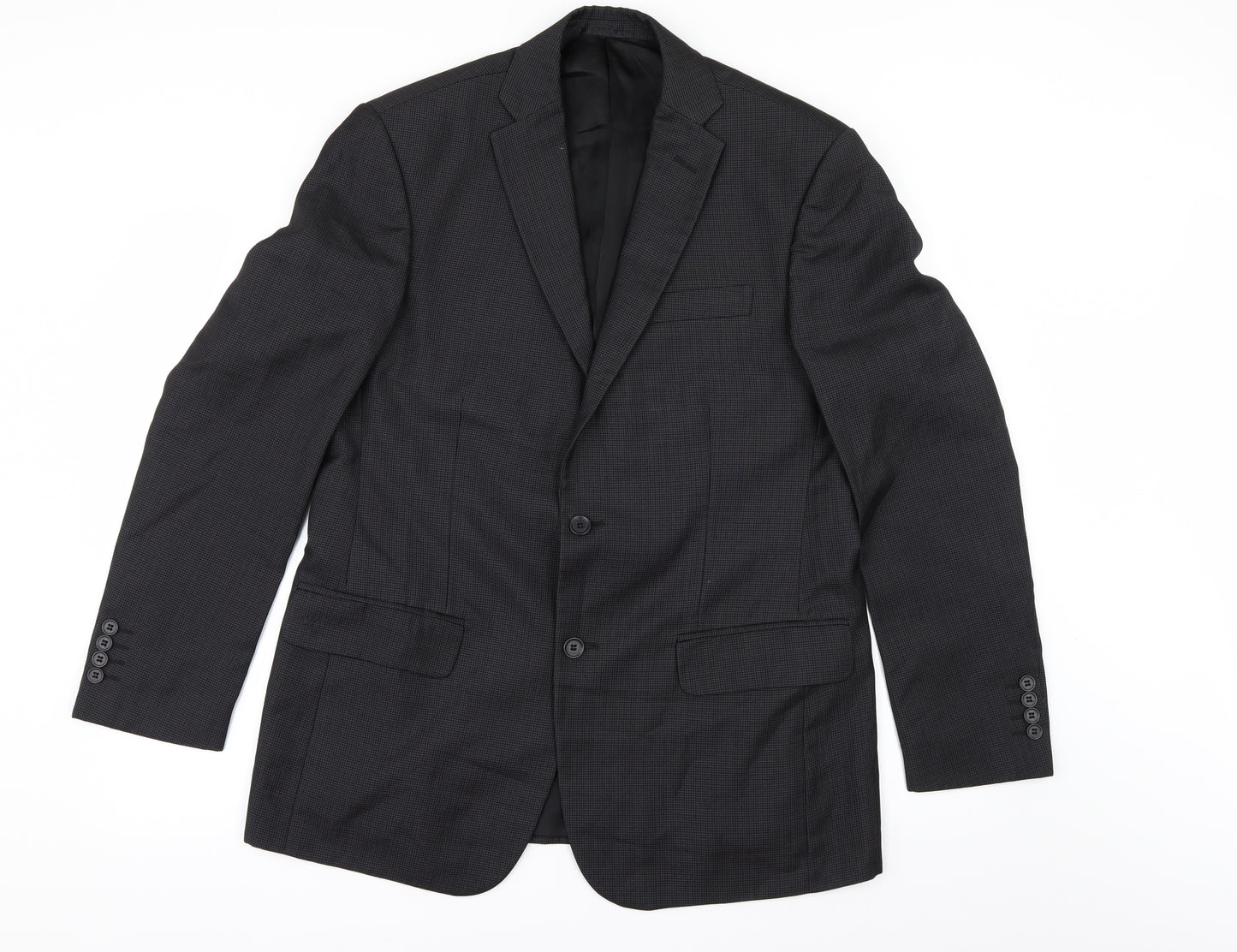 Louis Philippe Mens Grey Check  Jacket Suit Size 42