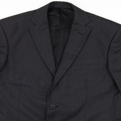 Louis Philippe Mens Grey Check  Jacket Suit Size 42