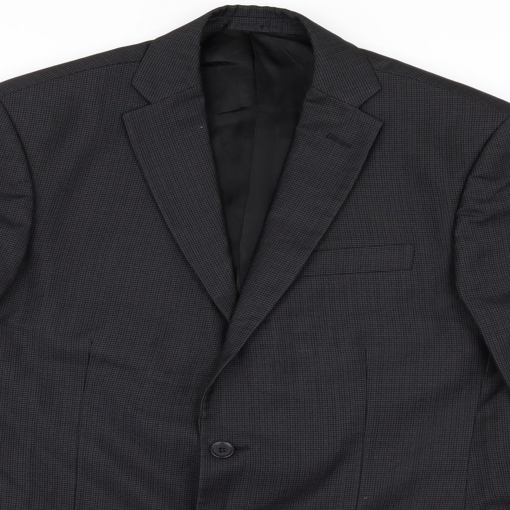 Louis Philippe Mens Grey Check  Jacket Suit Size 42