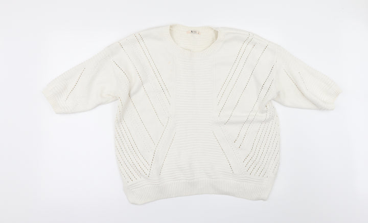 TU Womens Ivory Pullover Jumper Size 16