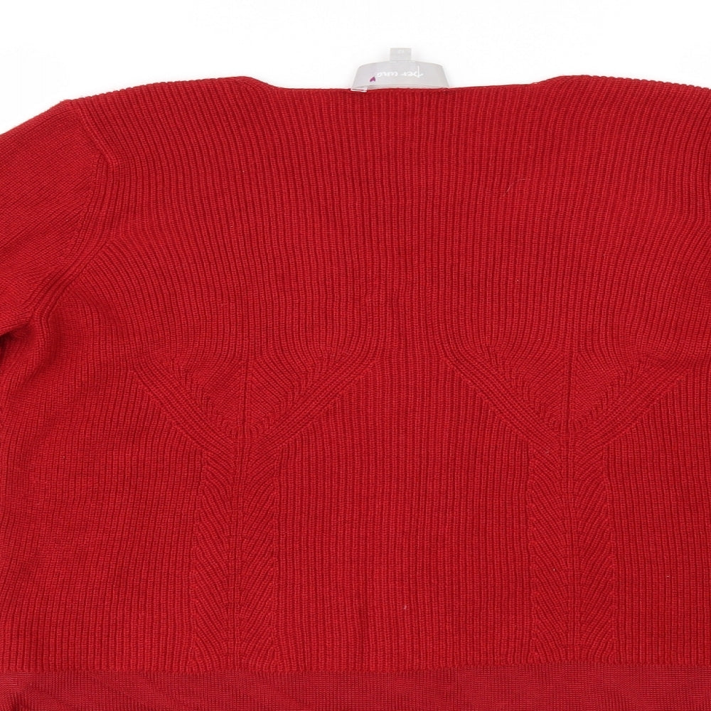 Per Una Womens Red   Cardigan Jumper Size 12