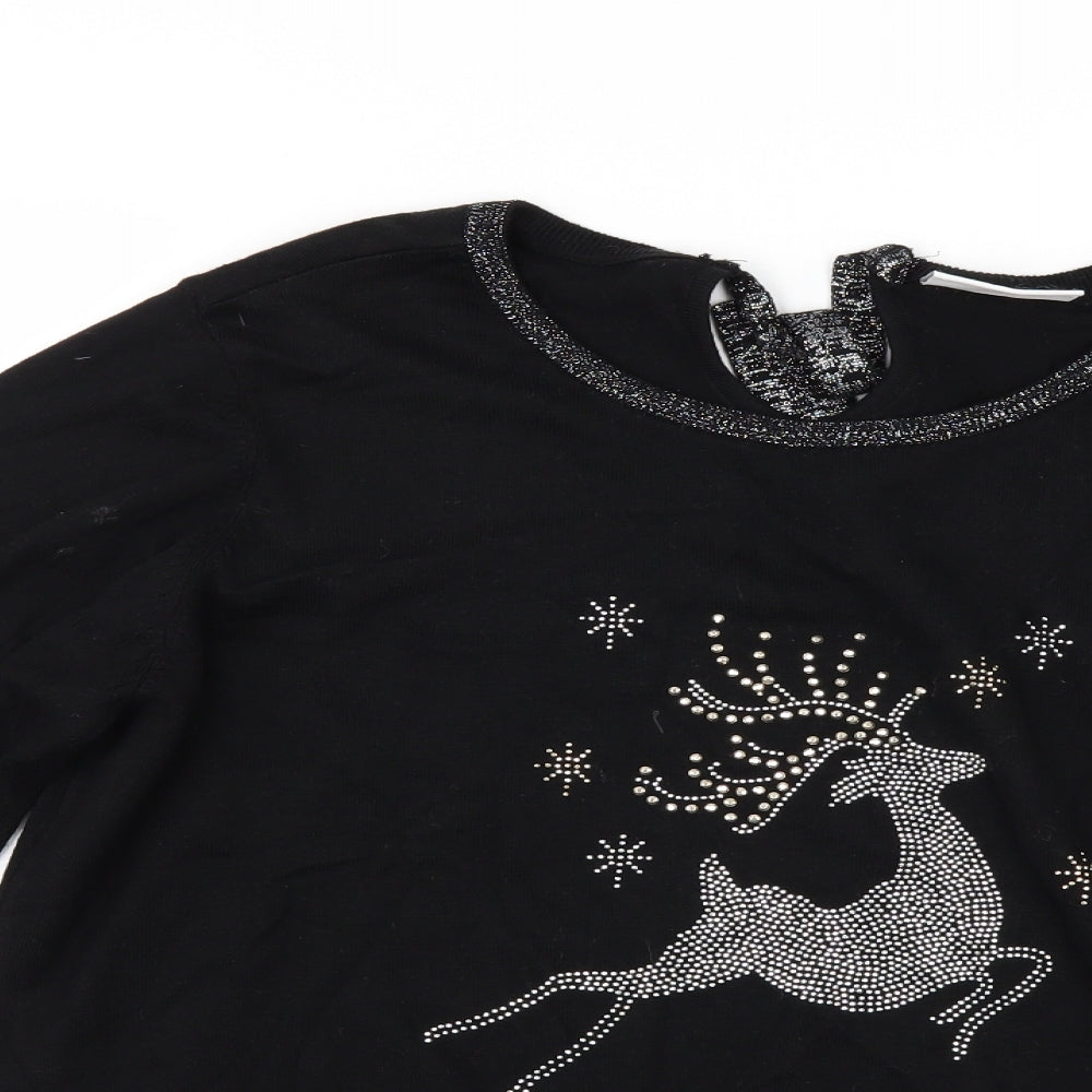 Wallis Womens Black    Jumper Size L  - CHRISTMAS