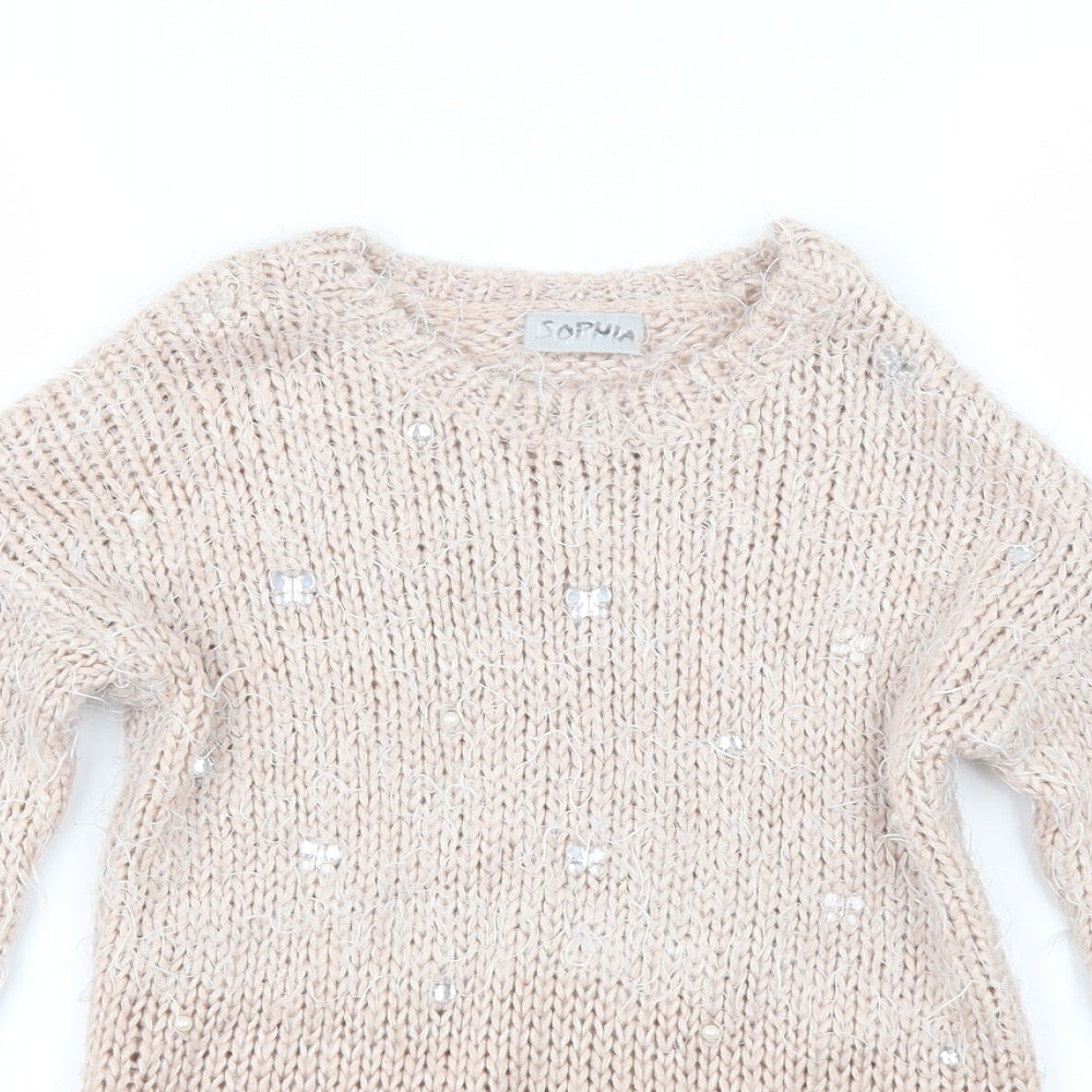Matalan Girls Pink   Pullover Jumper Size 8-9 Years
