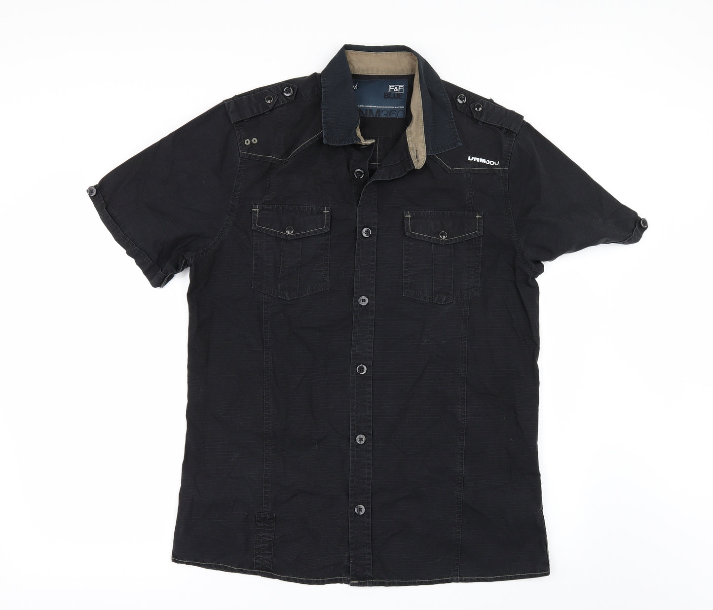 F&F Mens Black    Button-Up Size M