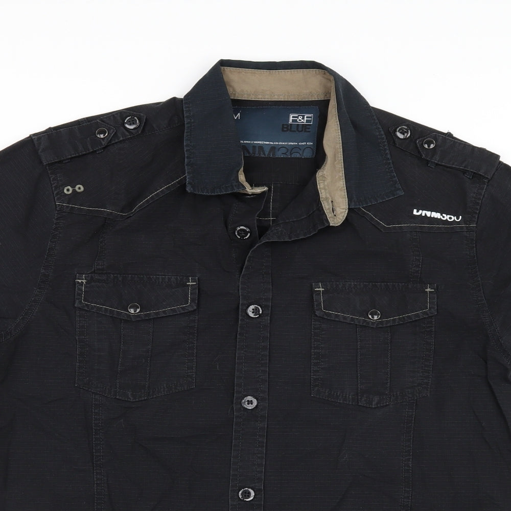 F&F Mens Black    Button-Up Size M