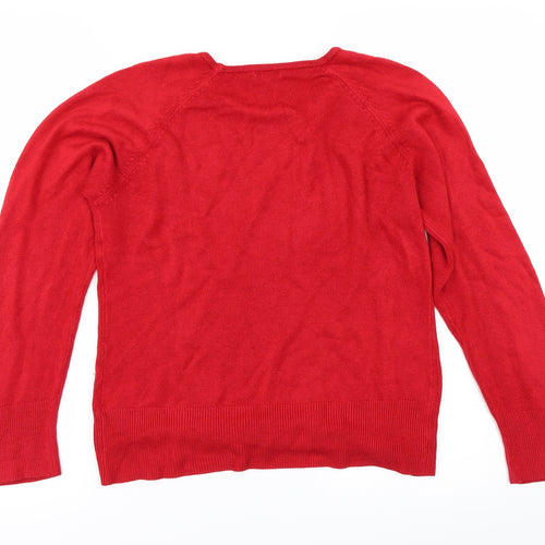 TEXT Womens Red   Pullover Jumper Size M