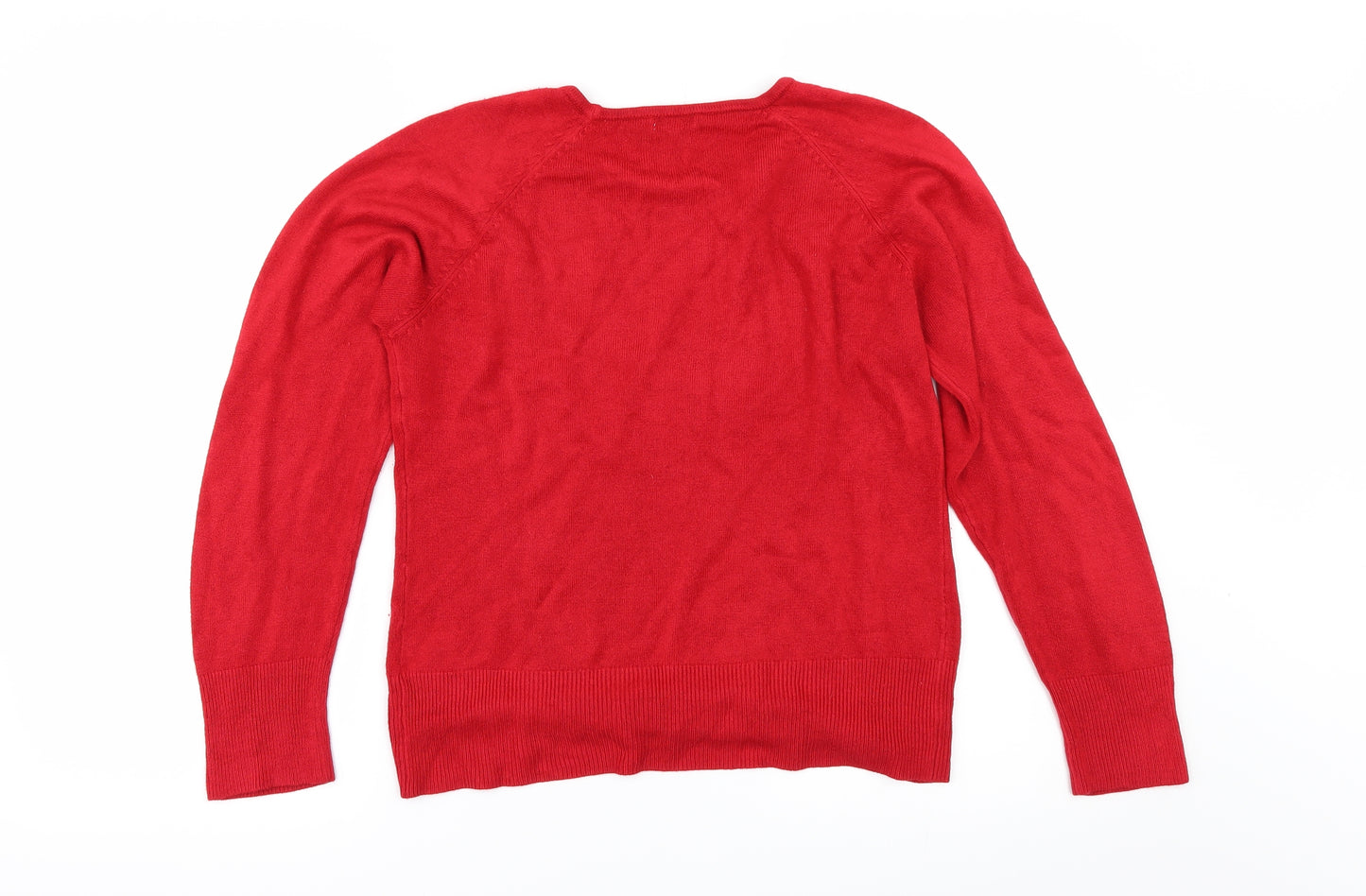 TEXT Womens Red   Pullover Jumper Size M