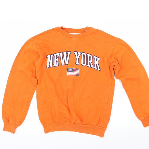 Topshop` Womens Orange   Pullover Sweatshirt Size 6