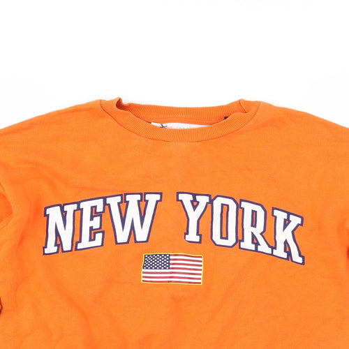 Topshop` Womens Orange   Pullover Sweatshirt Size 6
