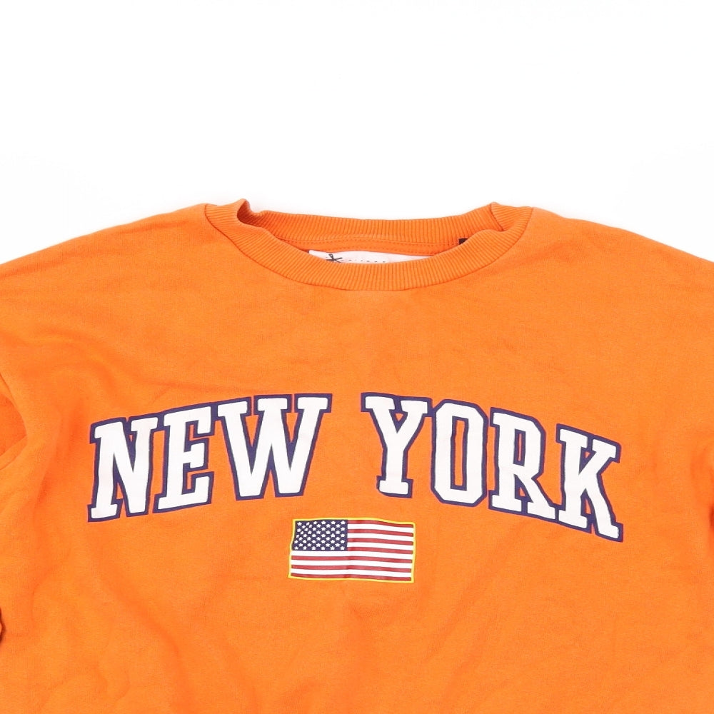 Topshop` Womens Orange   Pullover Sweatshirt Size 6