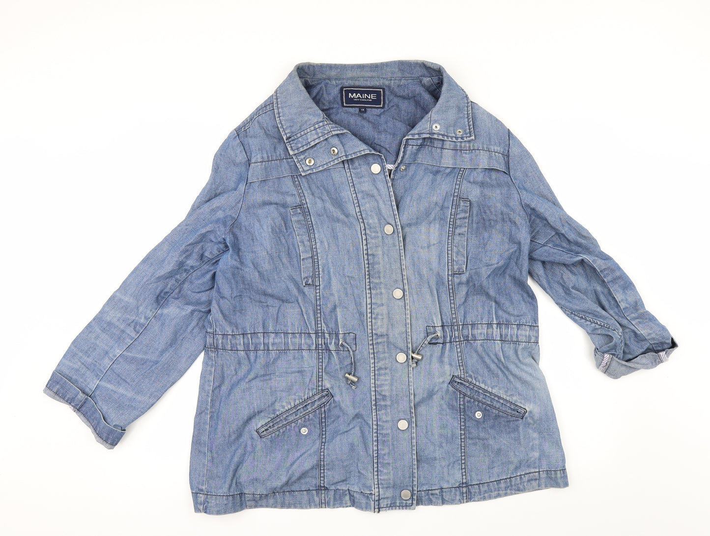 Maine New England Womens Black  Denim Jacket  Size 18