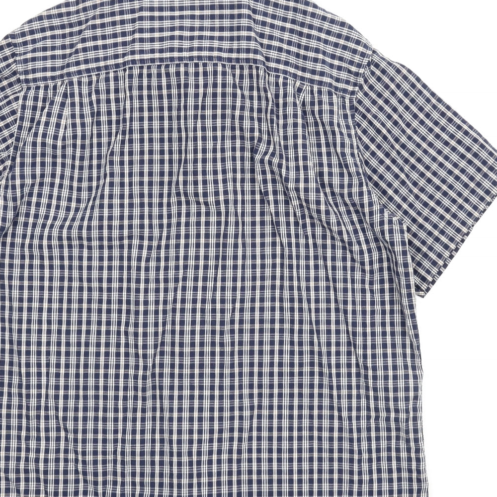 Lincoln Mens Blue Plaid   T-Shirt Size L