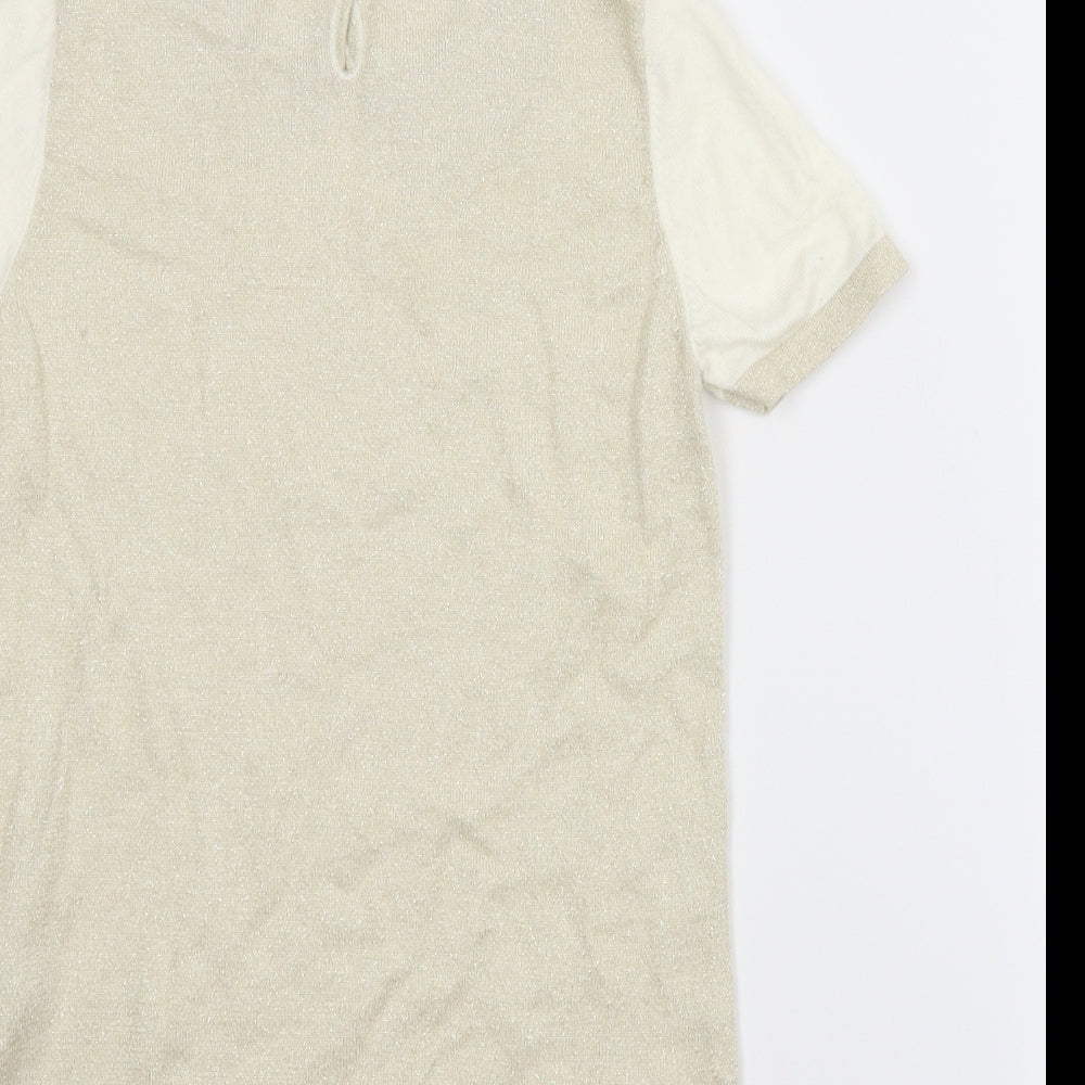 United Colors of Benetton Womens Beige   Basic Blouse Size 2XS