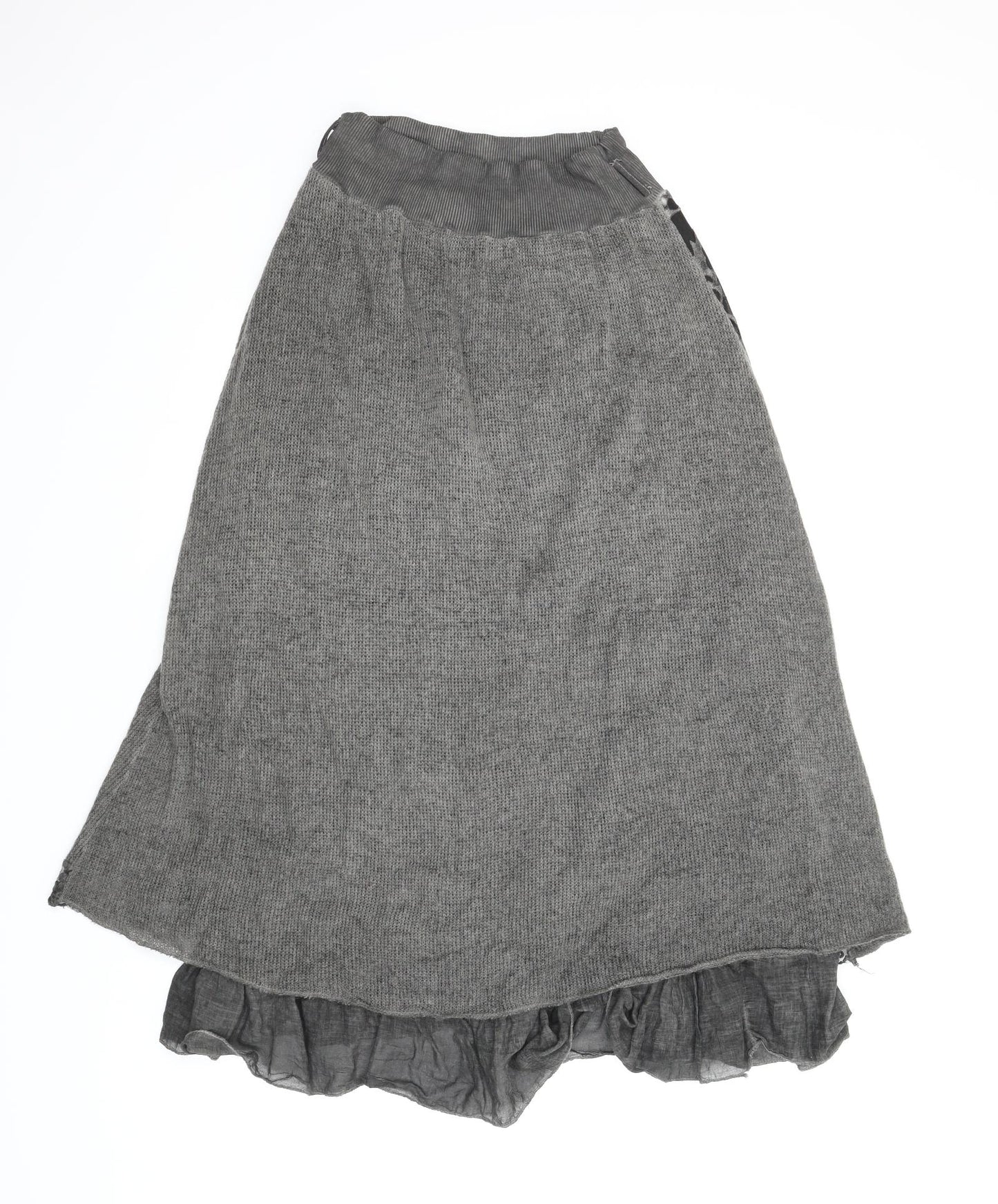 Preworn Womens Grey Floral  Peasant Skirt Size S