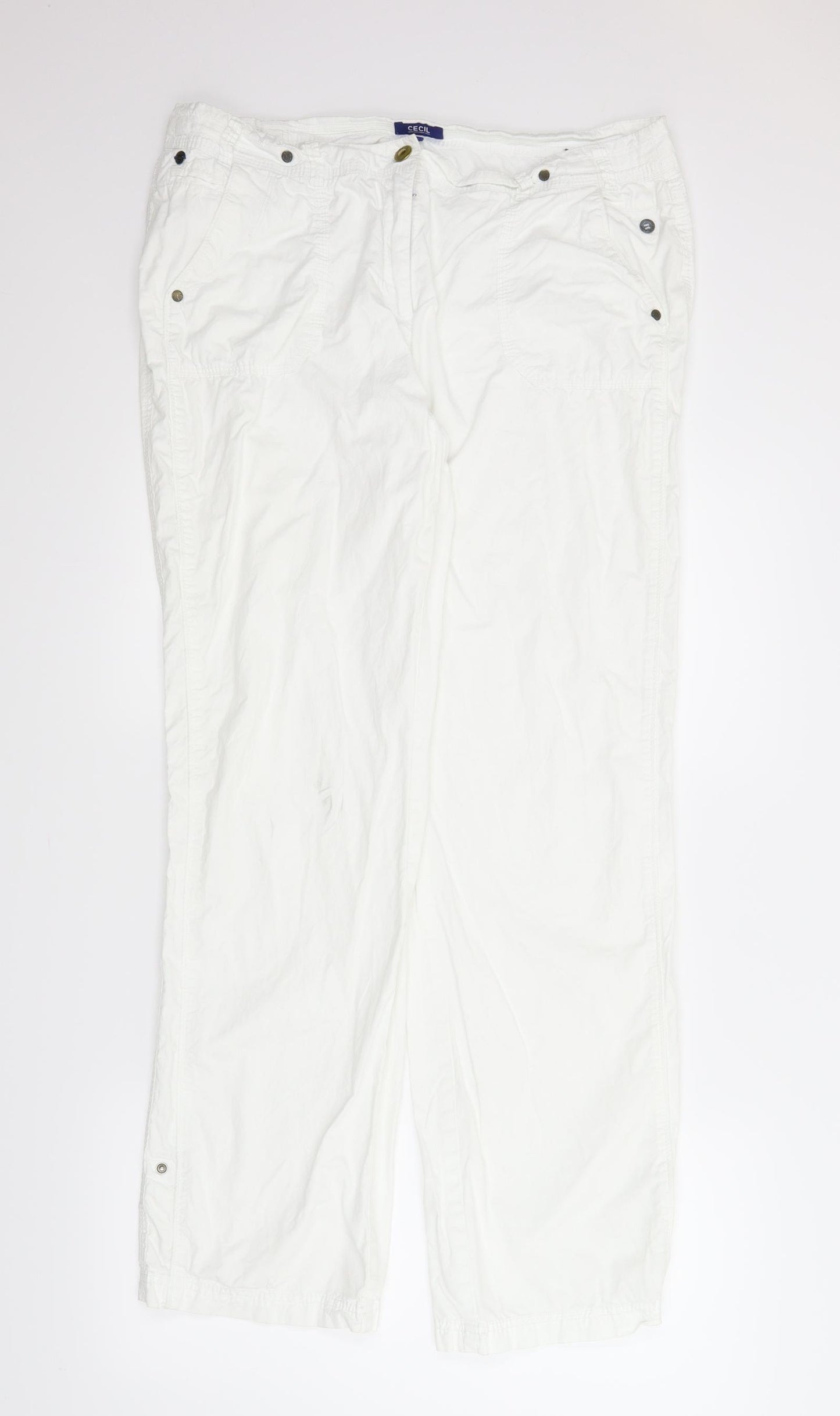 Cecil Womens White   Cargo Trousers Size 34 in L30 in