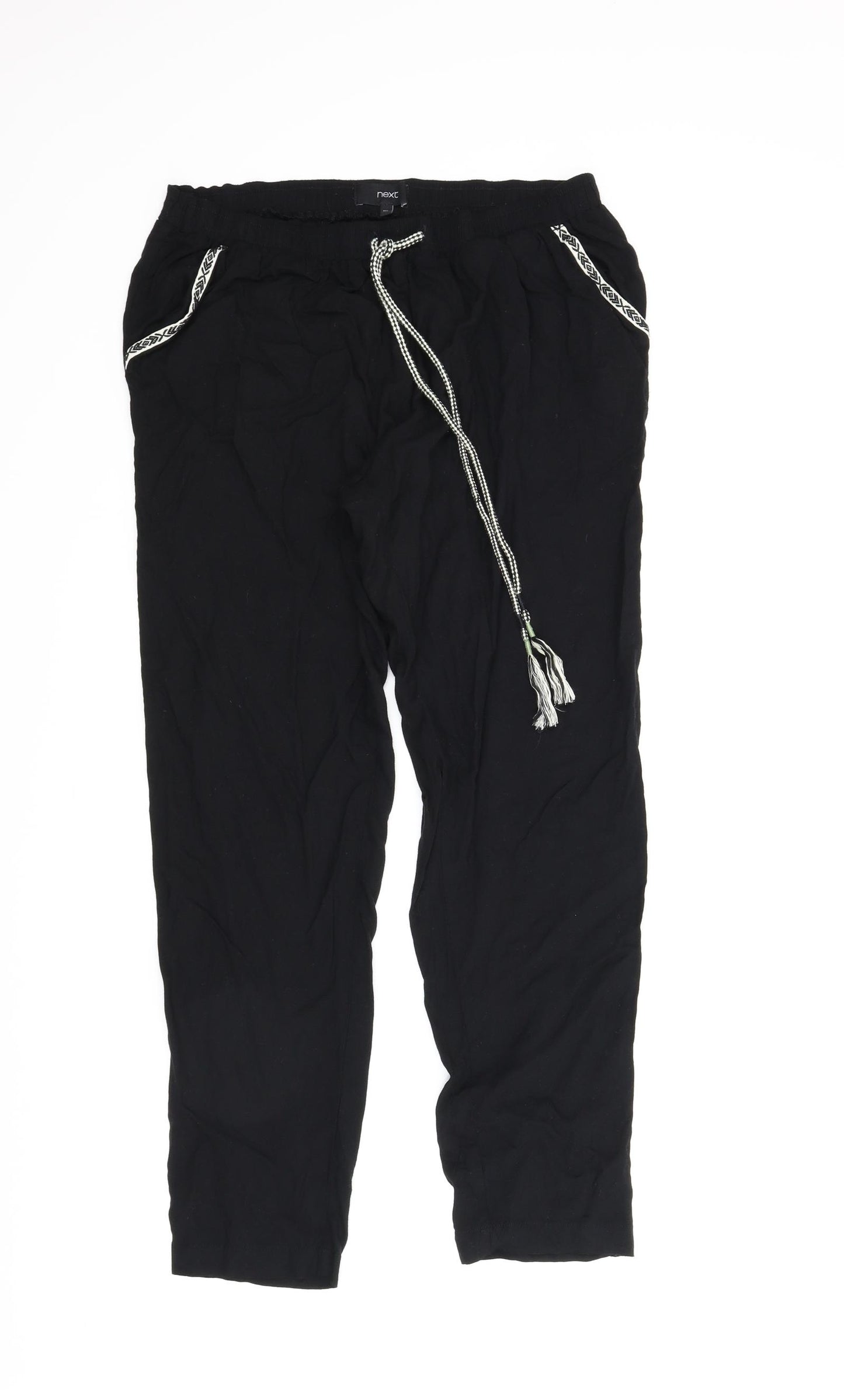 NEXT Womens Black   Capri Trousers Size 12 L27 in