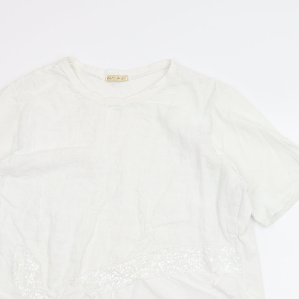 New Collection Womens White   Basic Blouse Size L