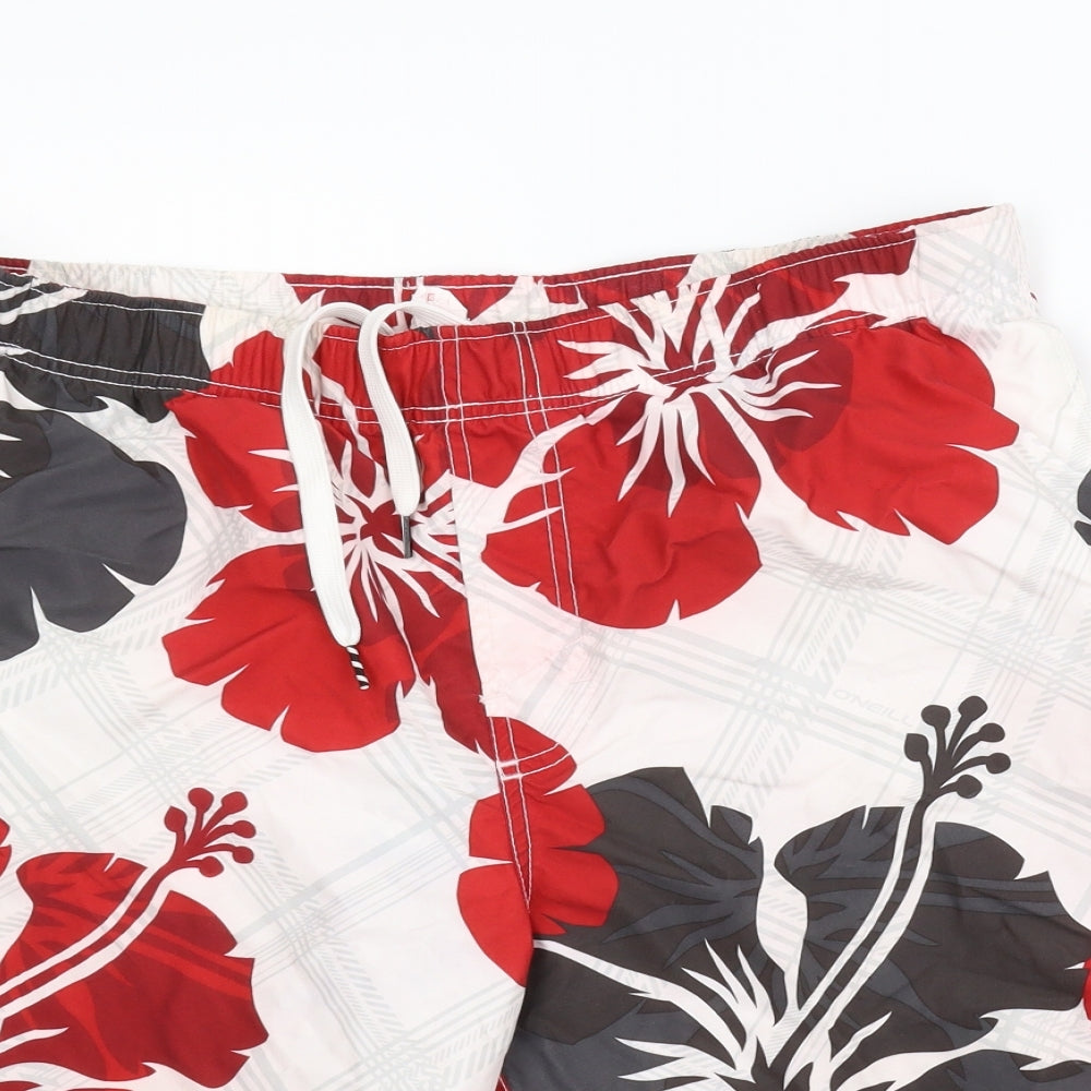 Oneill Mens Red Floral  Sweat Shorts Size XL