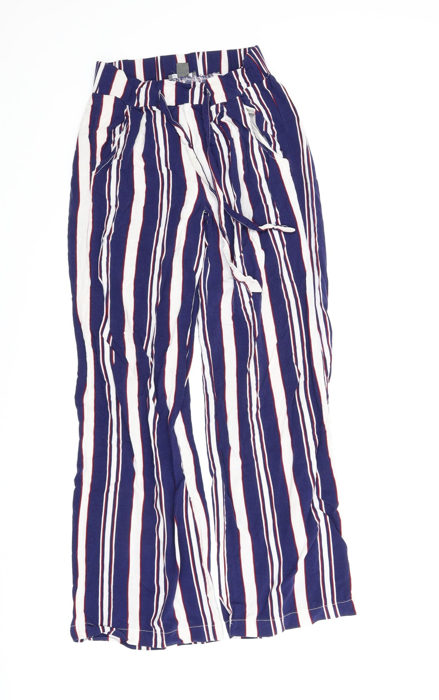Primark Womens Blue Striped  Bloomer Trousers Size 4 L26 in