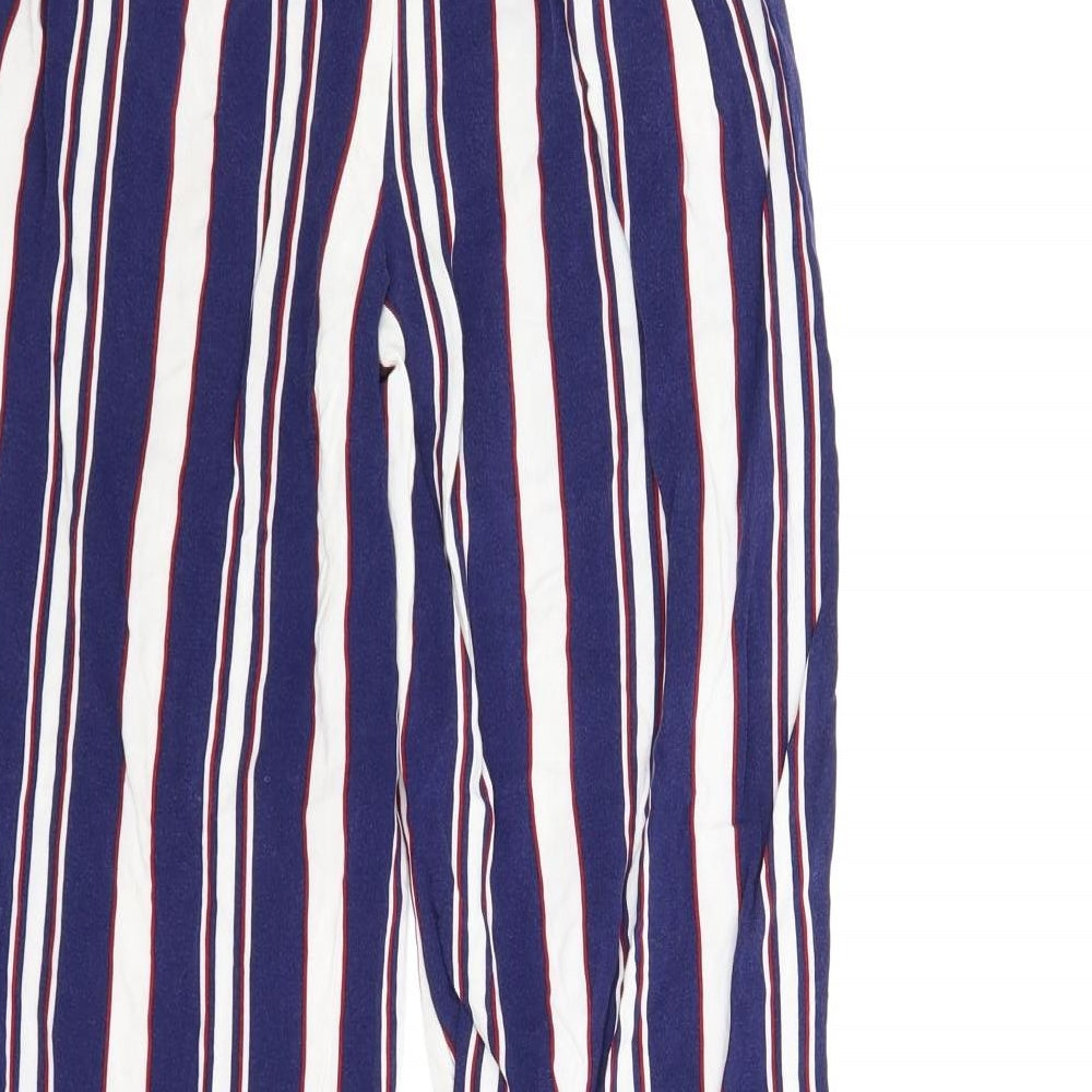 Primark Womens Blue Striped  Bloomer Trousers Size 4 L26 in