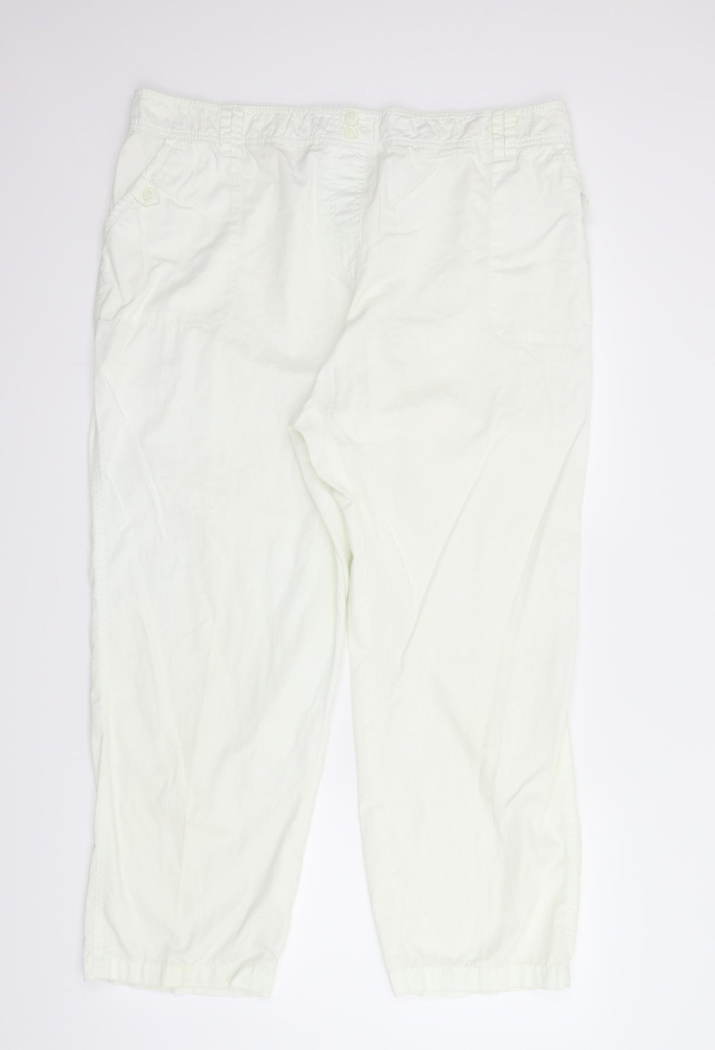 Preworn Womens White   Capri Trousers Size 2XL L28 in
