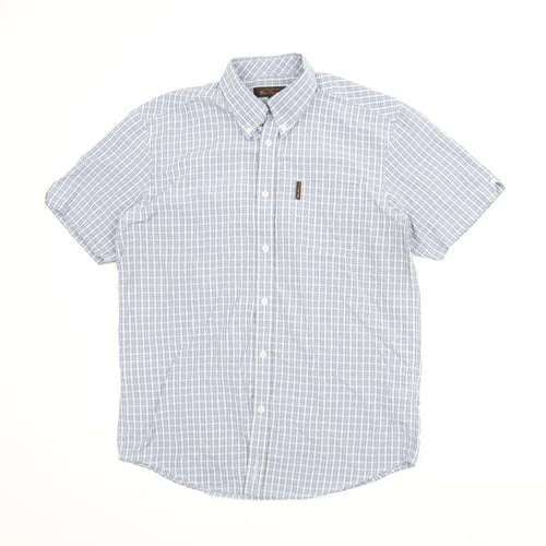 Ben Sherman Mens Blue Check   T-Shirt Size L