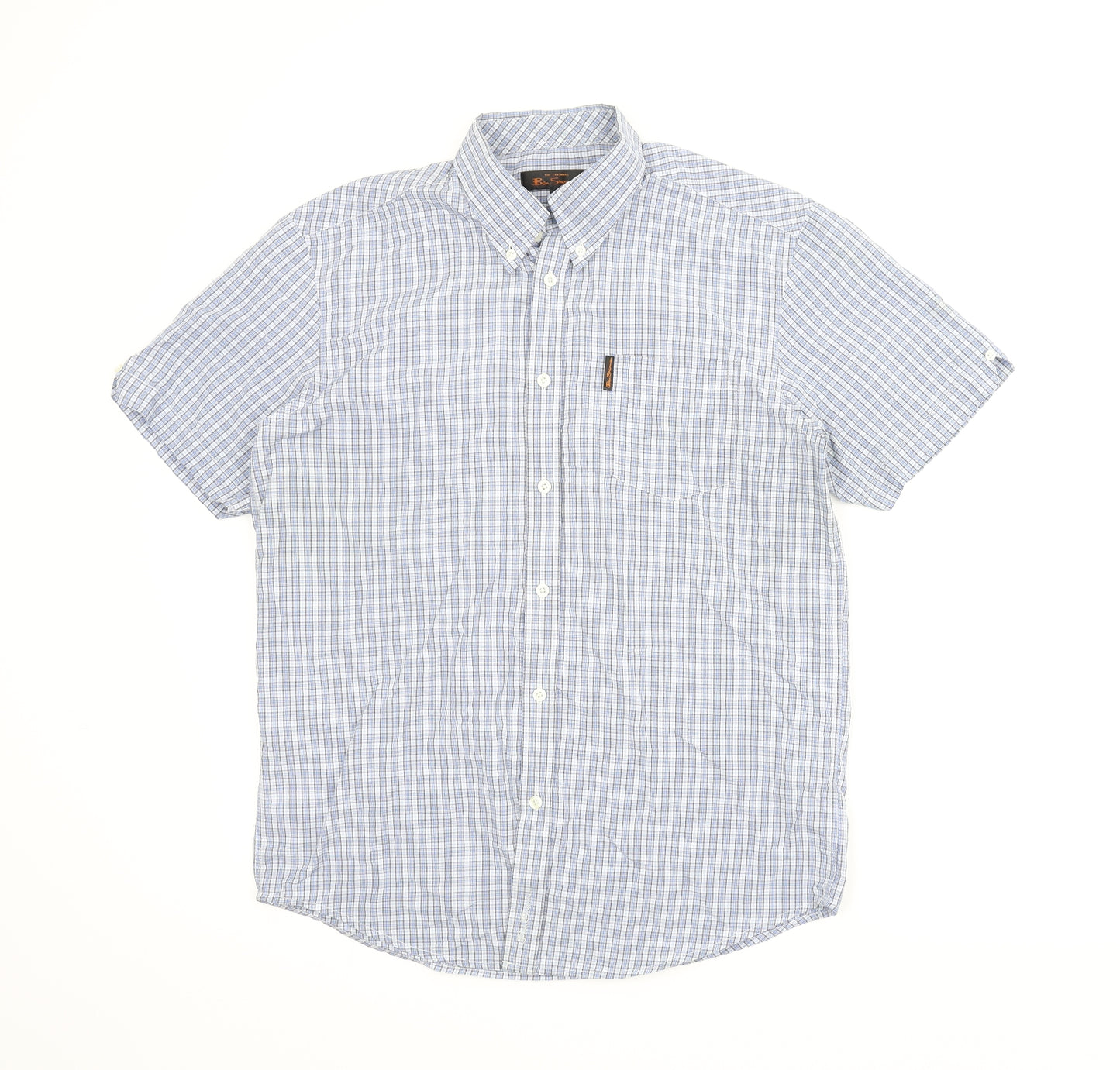 Ben Sherman Mens Blue Check   T-Shirt Size L