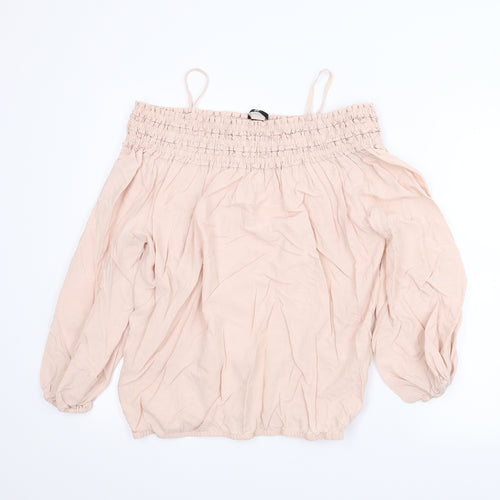 H&M Womens Pink   Basic Blouse Size 8