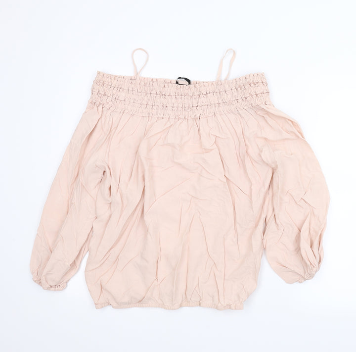 H&M Womens Pink   Basic Blouse Size 8
