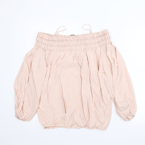 H&M Womens Pink   Basic Blouse Size 8