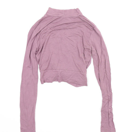 Topshop Womens Purple   Cropped Blouse Size 6