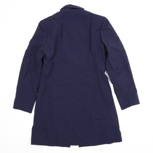 Essentials Womens Blue   Overcoat Jacket Size 10