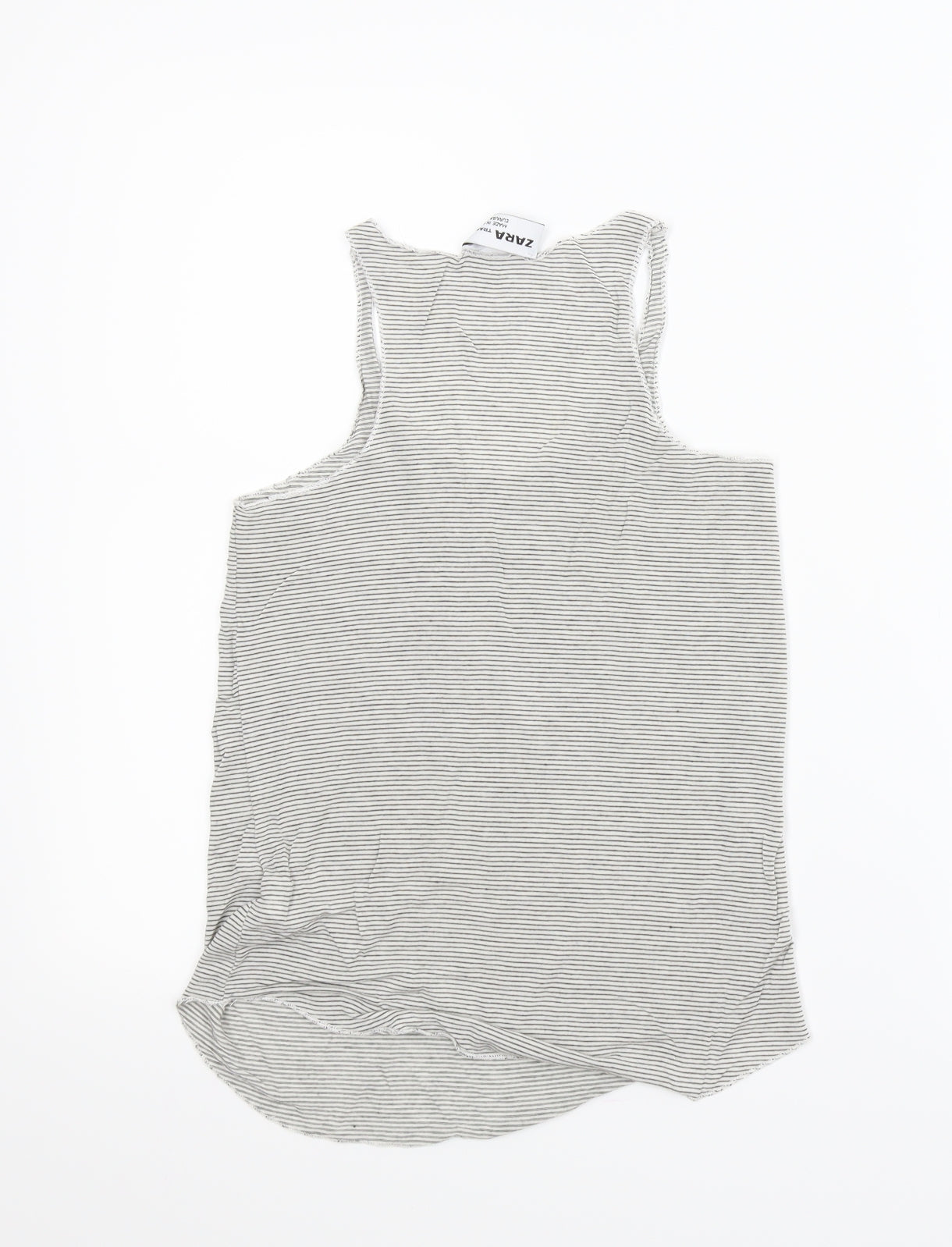 Zara Womens Grey Striped  Basic T-Shirt Size XS
