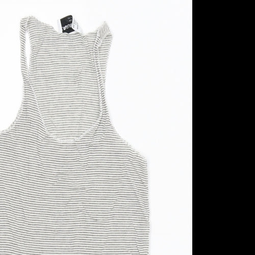 Zara Womens Grey Striped  Basic T-Shirt Size XS