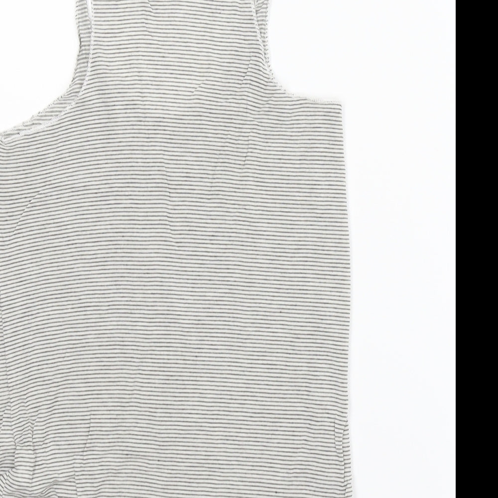 Zara Womens Grey Striped  Basic T-Shirt Size XS