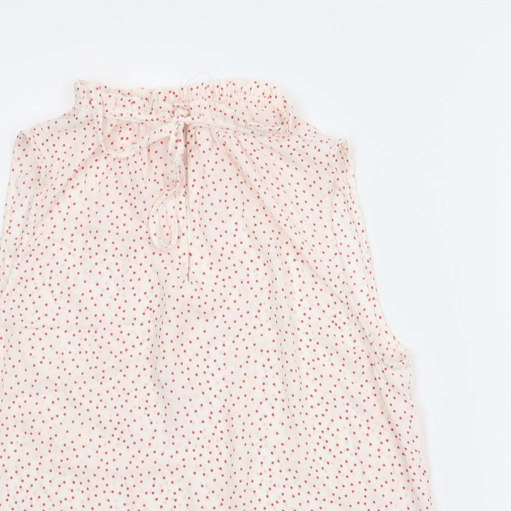 New Look Womens White   Basic Blouse Size 10  - Spotted